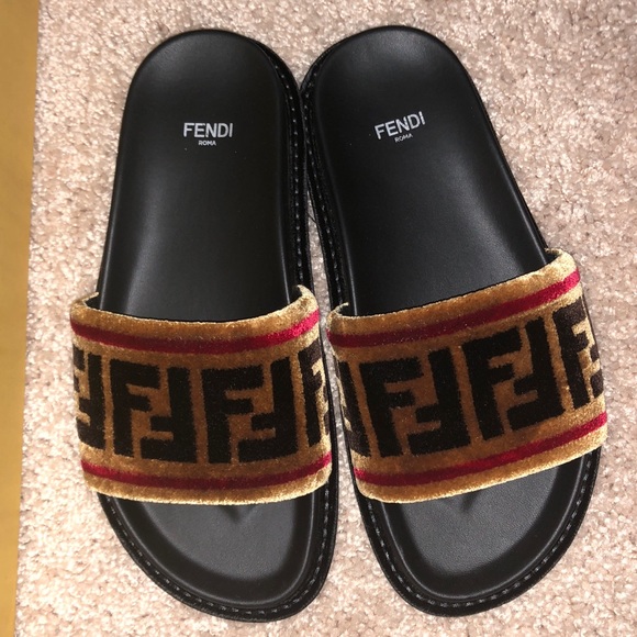 fendi slides velvet